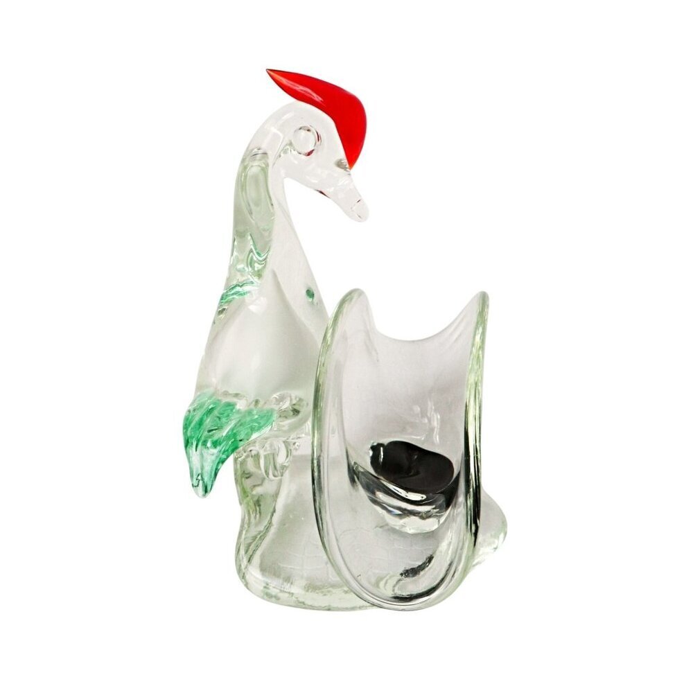 Vintage Hand Blown Art Glass Bird Napkin Holder Card Holder